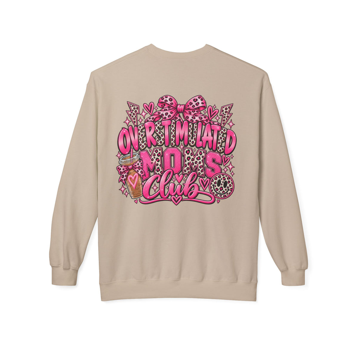 Crewneck Sweatshirt — 'Overstimulated Minds Club' Pink Graphic Crew
