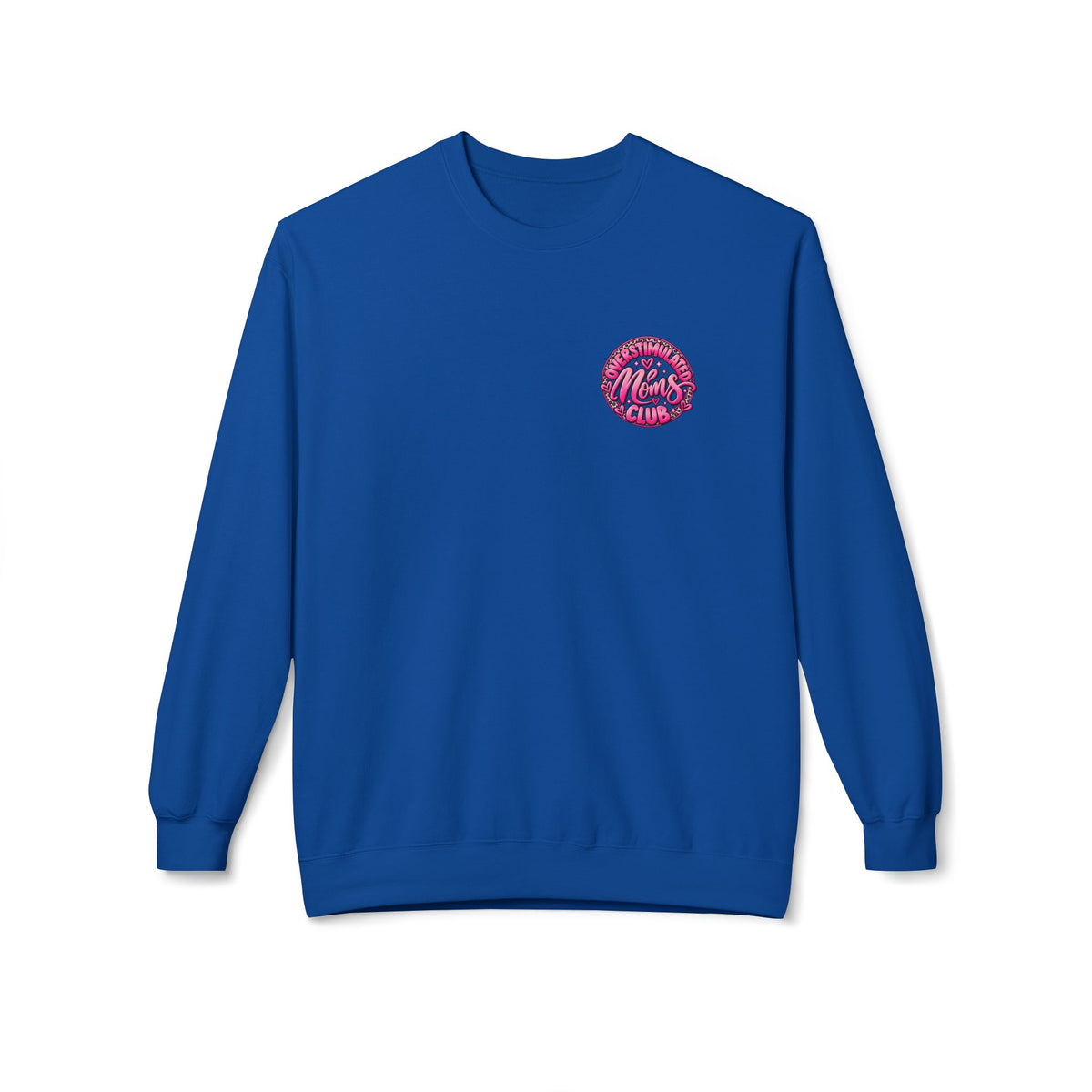 Crewneck Sweatshirt — 'Overstimulated Minds Club' Pink Graphic Crew