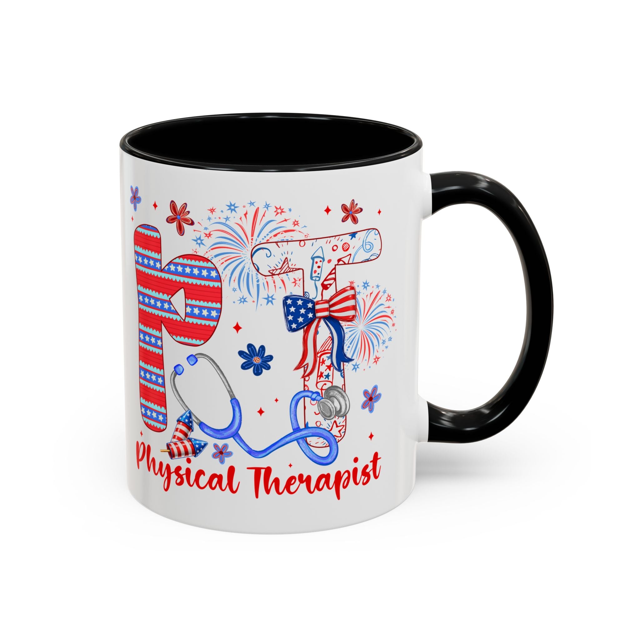 Physical Therapist Patriotic Accent Coffee Mug — 11/15oz