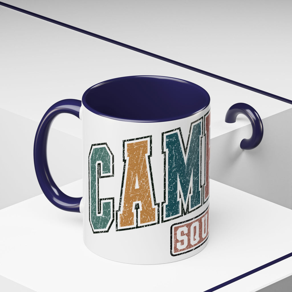 Camping Squad Mug | Rustic Vintage Lettering Accent Coffee Mug