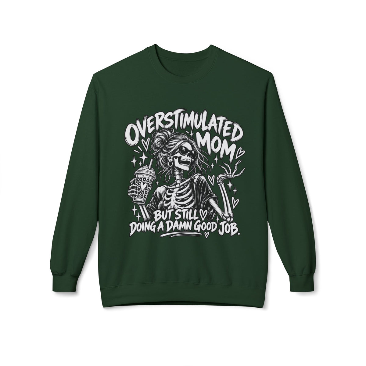 Overstimulated AF ADHD Mama Crewneck Sweatshirt