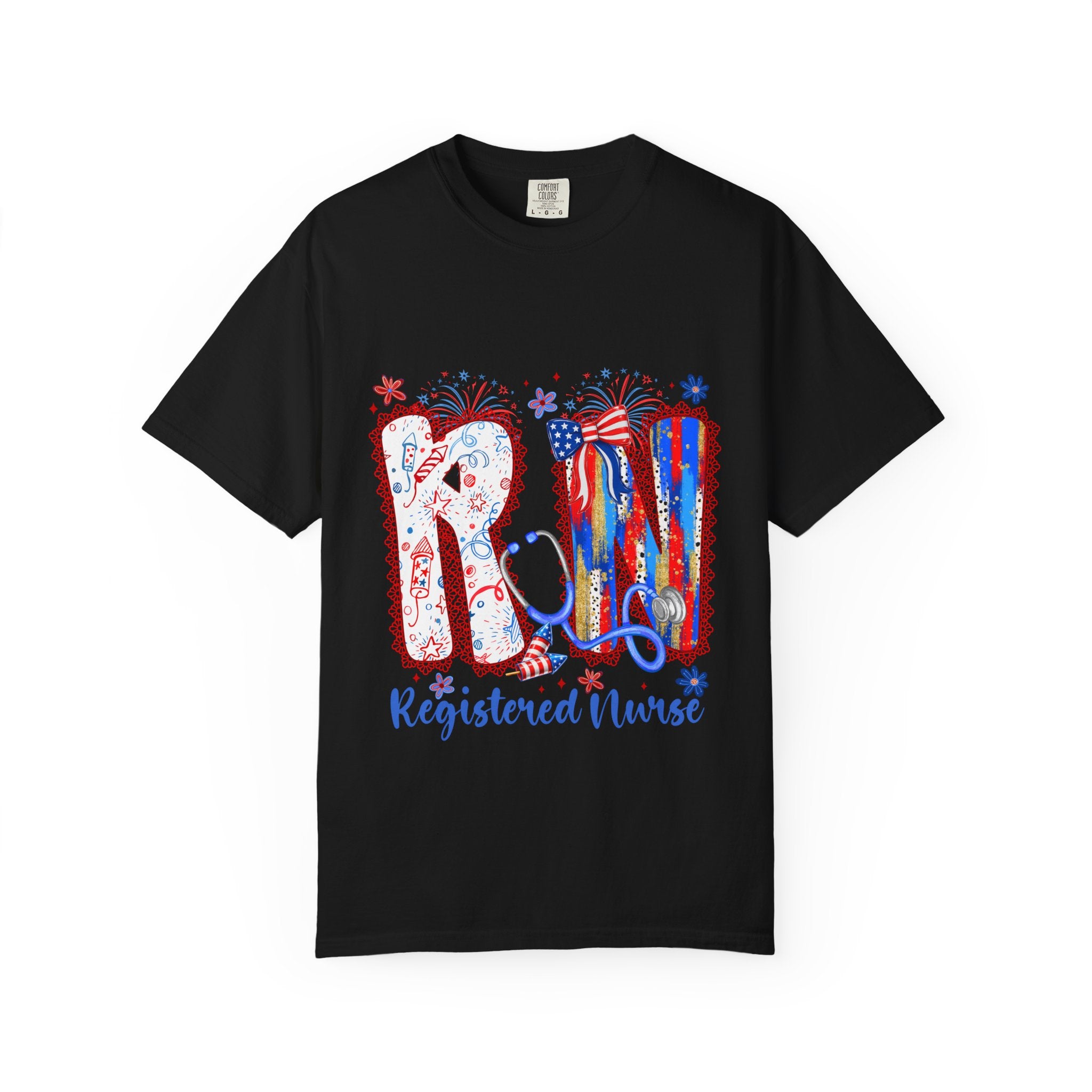 RN Registered Nurse Patriotic Graphic T-Shirt