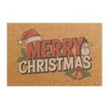 Merry Christmas Doormat | Holiday Santa Hat Snowman Coir Welcome Mat