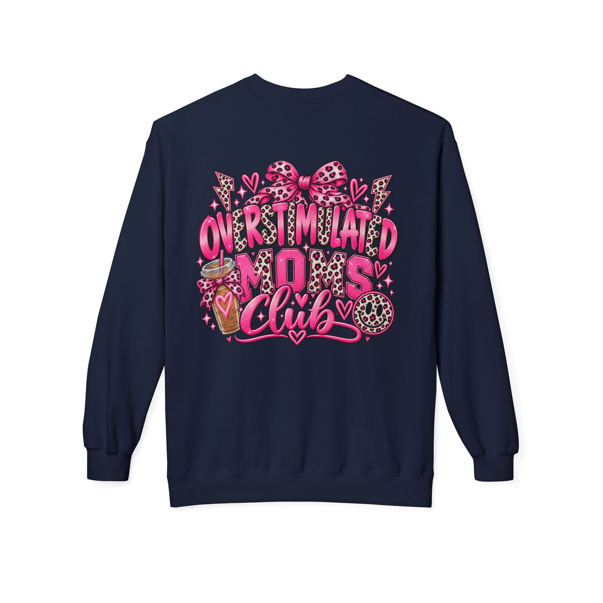 Crewneck Sweatshirt — 'Overstimulated Minds Club' Pink Graphic Crew