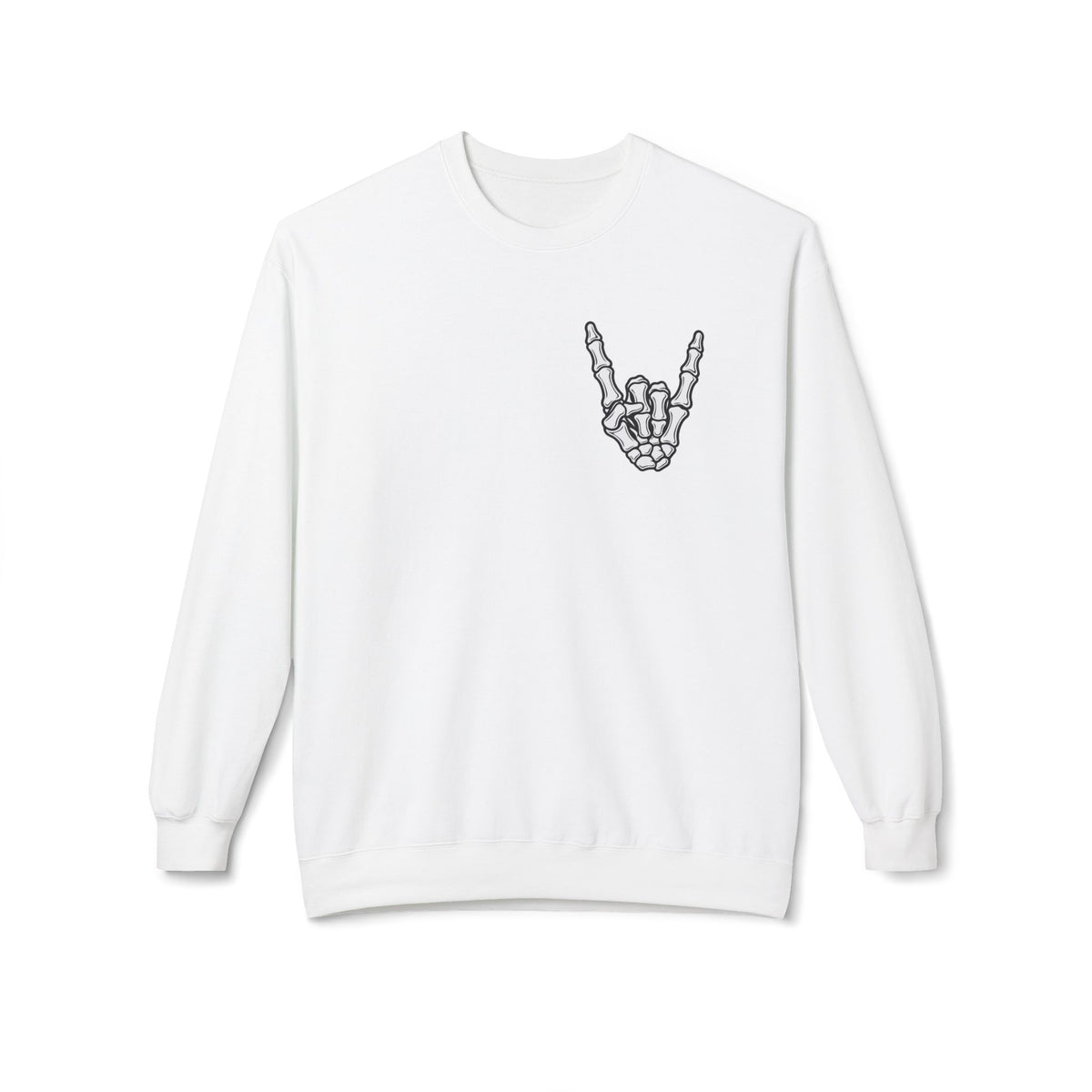 Festive Skull Holiday Sweatshirt — "Overstimulated But Still Festive" Crewneck