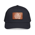Camping Made Leather Patch Cap | Baseball Cap with Mountain Patch