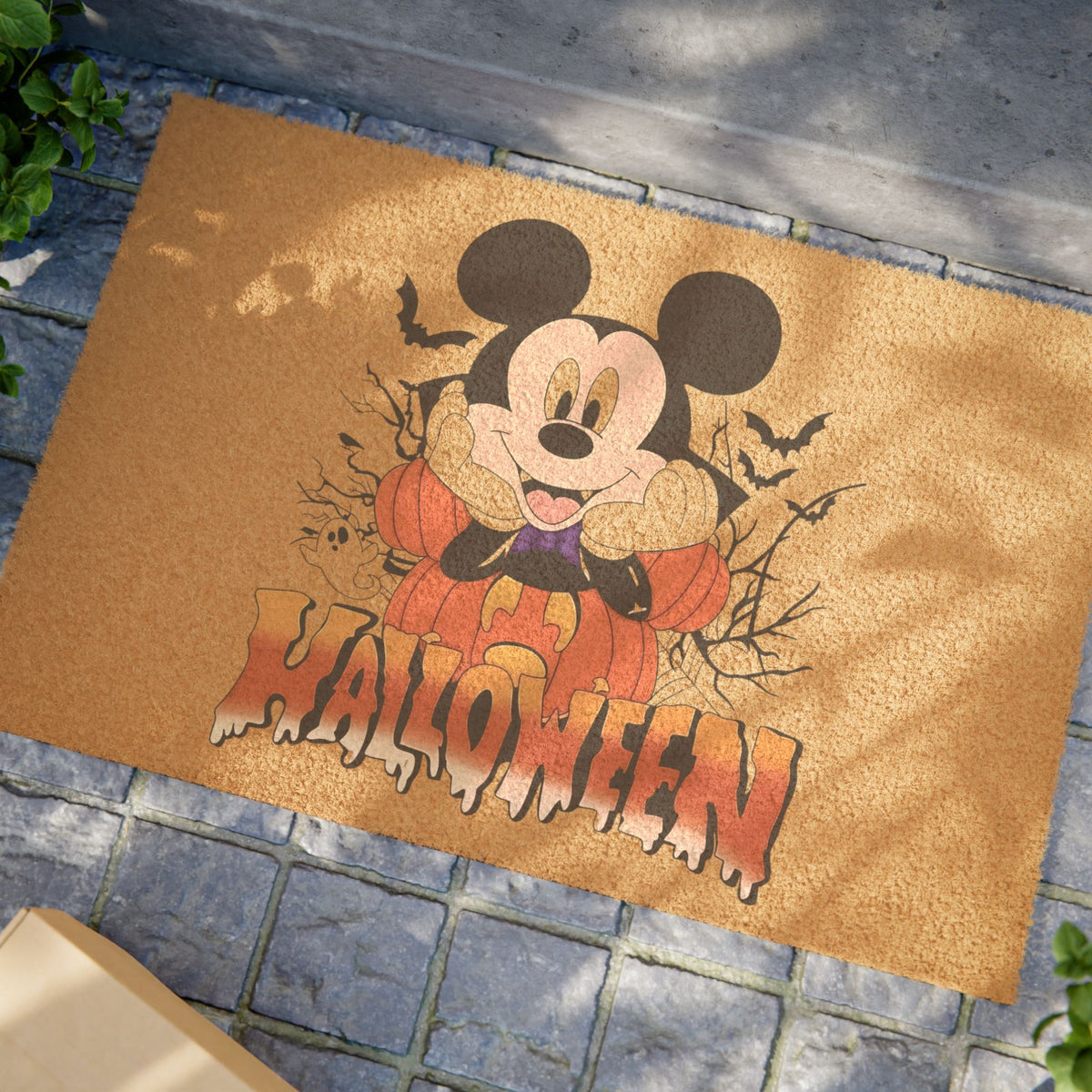 Halloween Mickey Doormat — Cute Pumpkin Front Door Mat