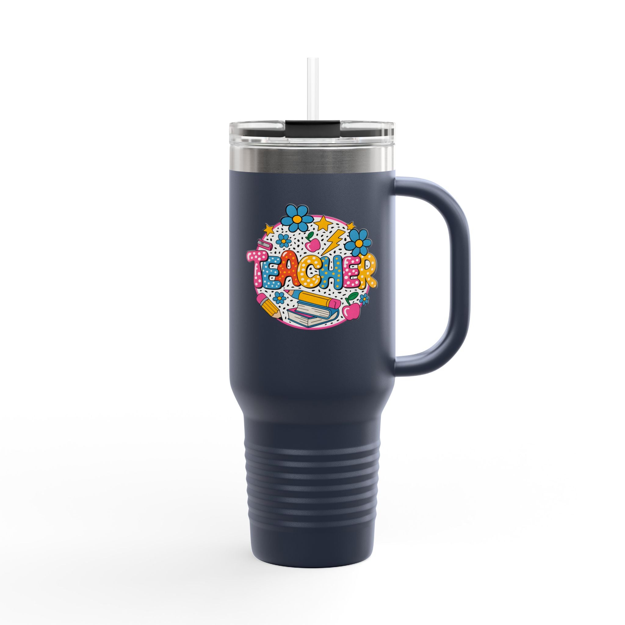 Colorful Teacher Doodle Insulated Travel Mug | 40oz
