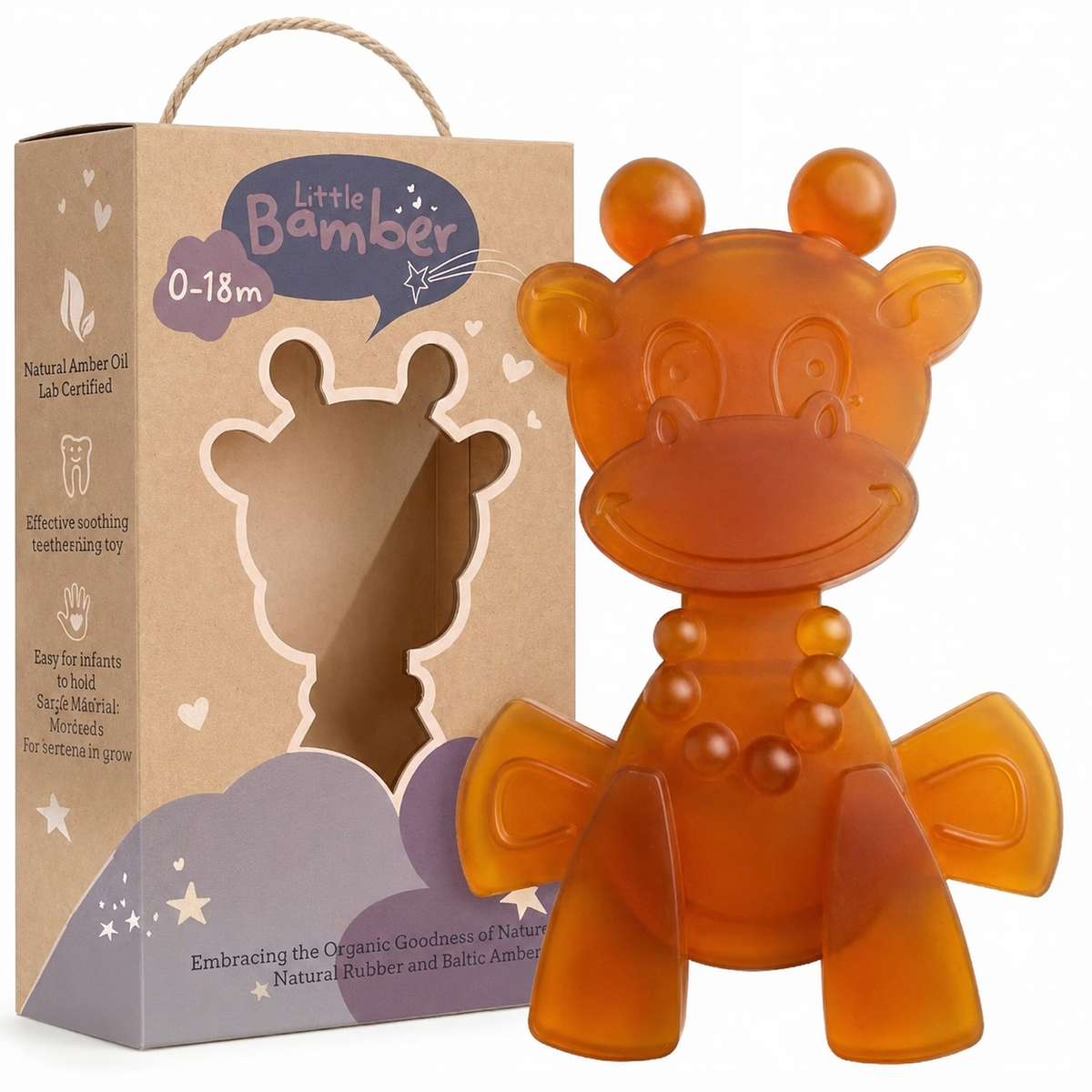 Natural Rubber & Baltic Amber Teething Toy – The Little Bamber