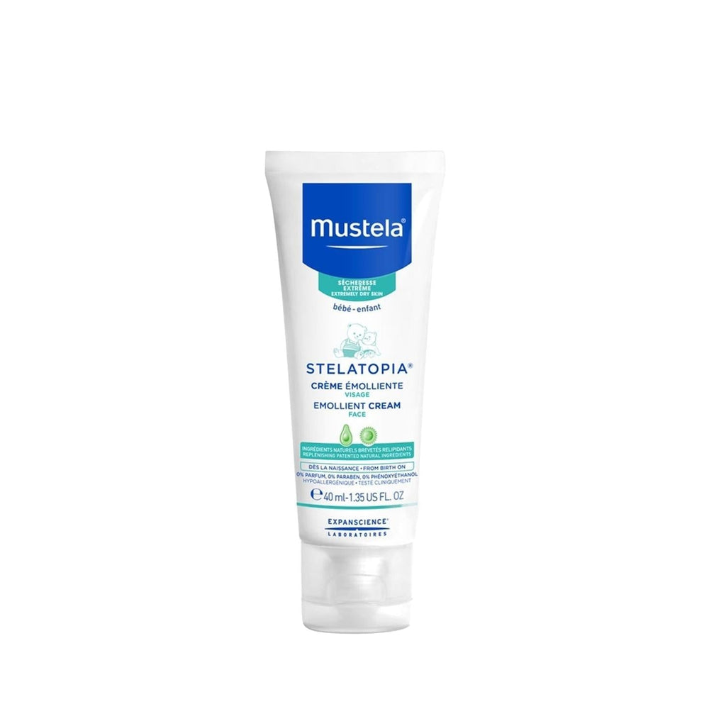 Mustela Stelatopia Emollient Face Cream for Babies - Natural, Fragrance-Free, Moisturizing Baby Skincare