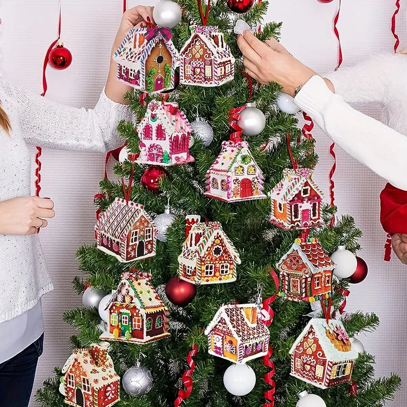 Christmas Wooden House Ornament – Holiday Tree & Home Decor