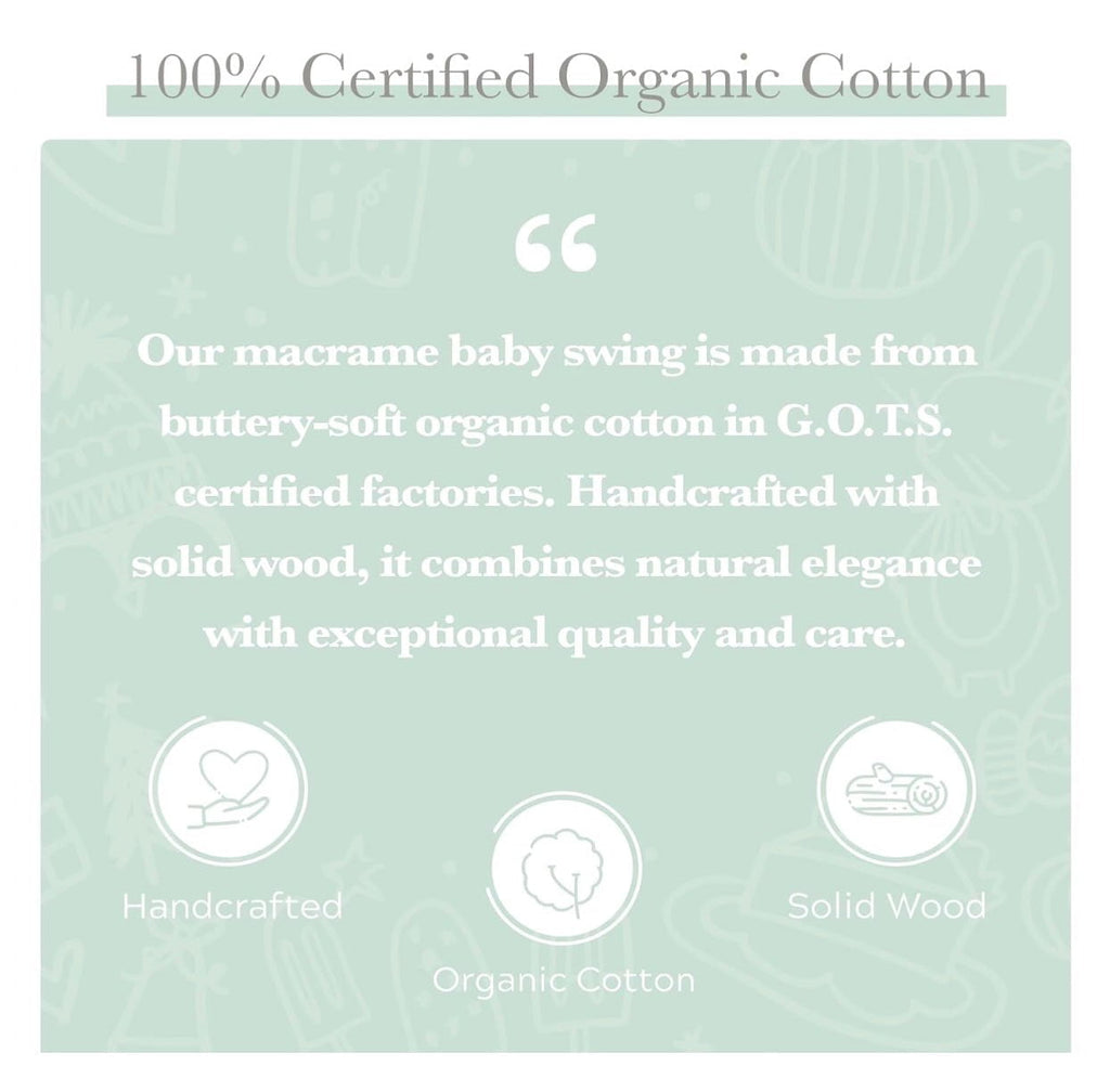 Handmade Organic Macrame Baby Swing – Boho Nursery Decor