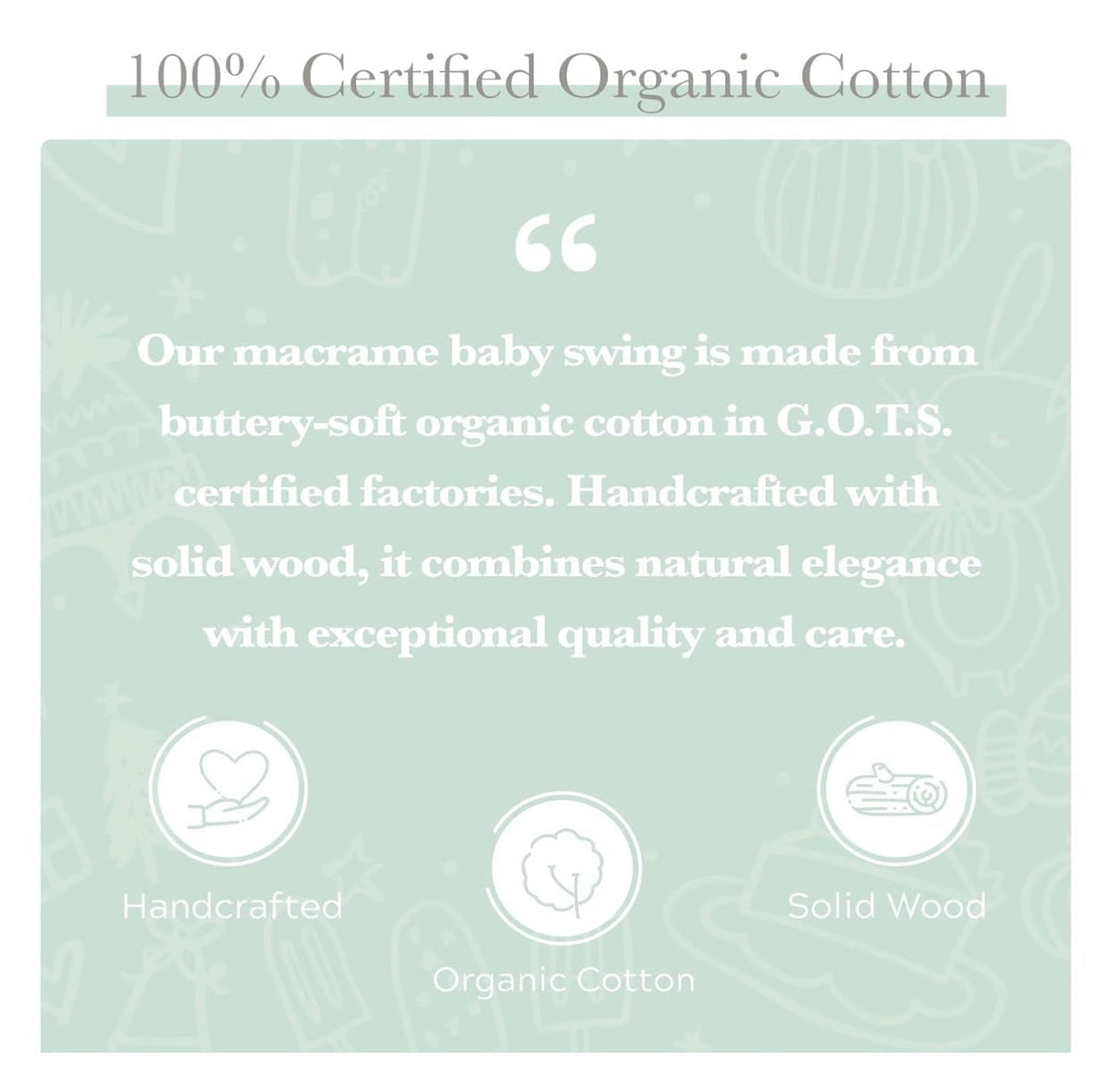 Handmade Organic Macrame Baby Swing – Boho Nursery Decor