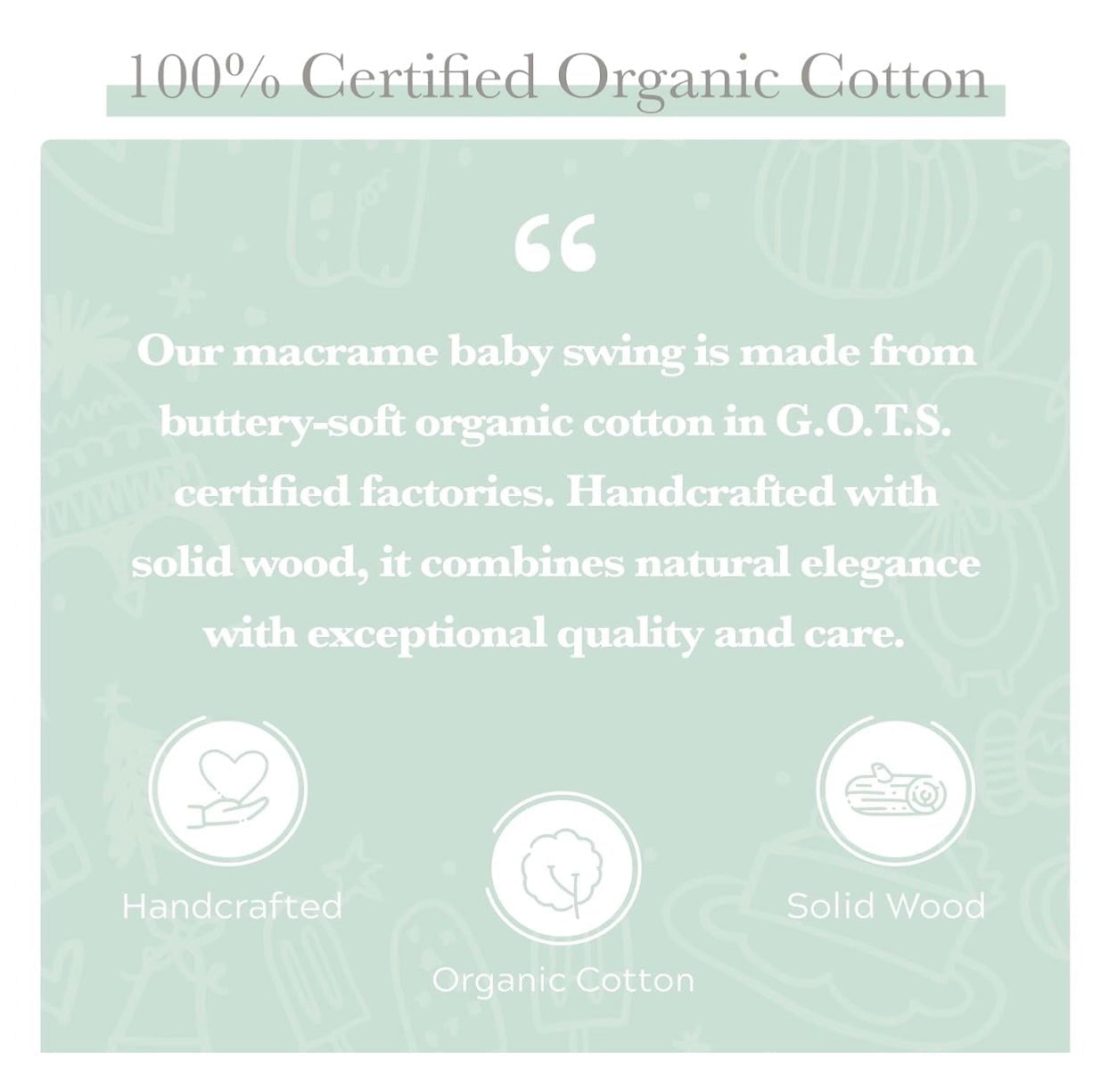 Handmade Organic Macrame Baby Swing – Boho Nursery Decor