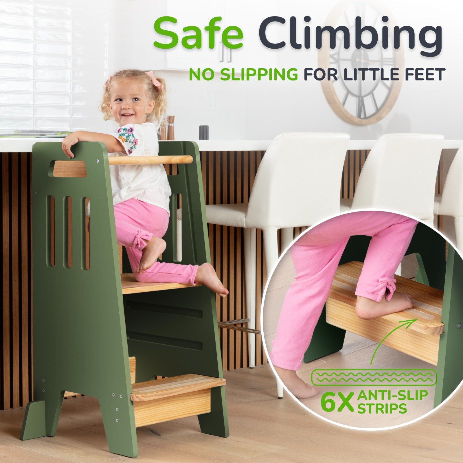 Standing Toddler Tower with Sliding Safety Door