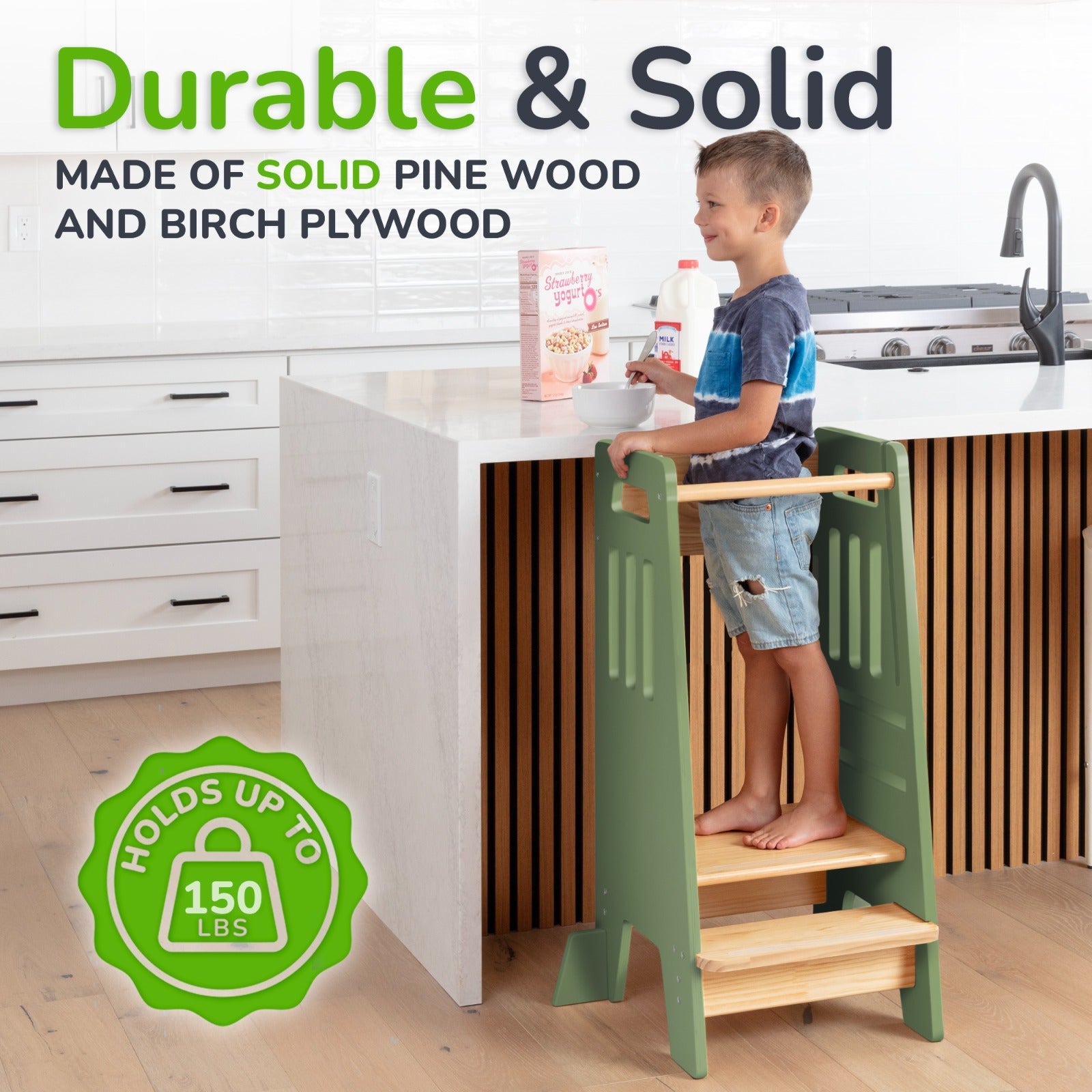 Standing Toddler Tower with Sliding Safety Door
