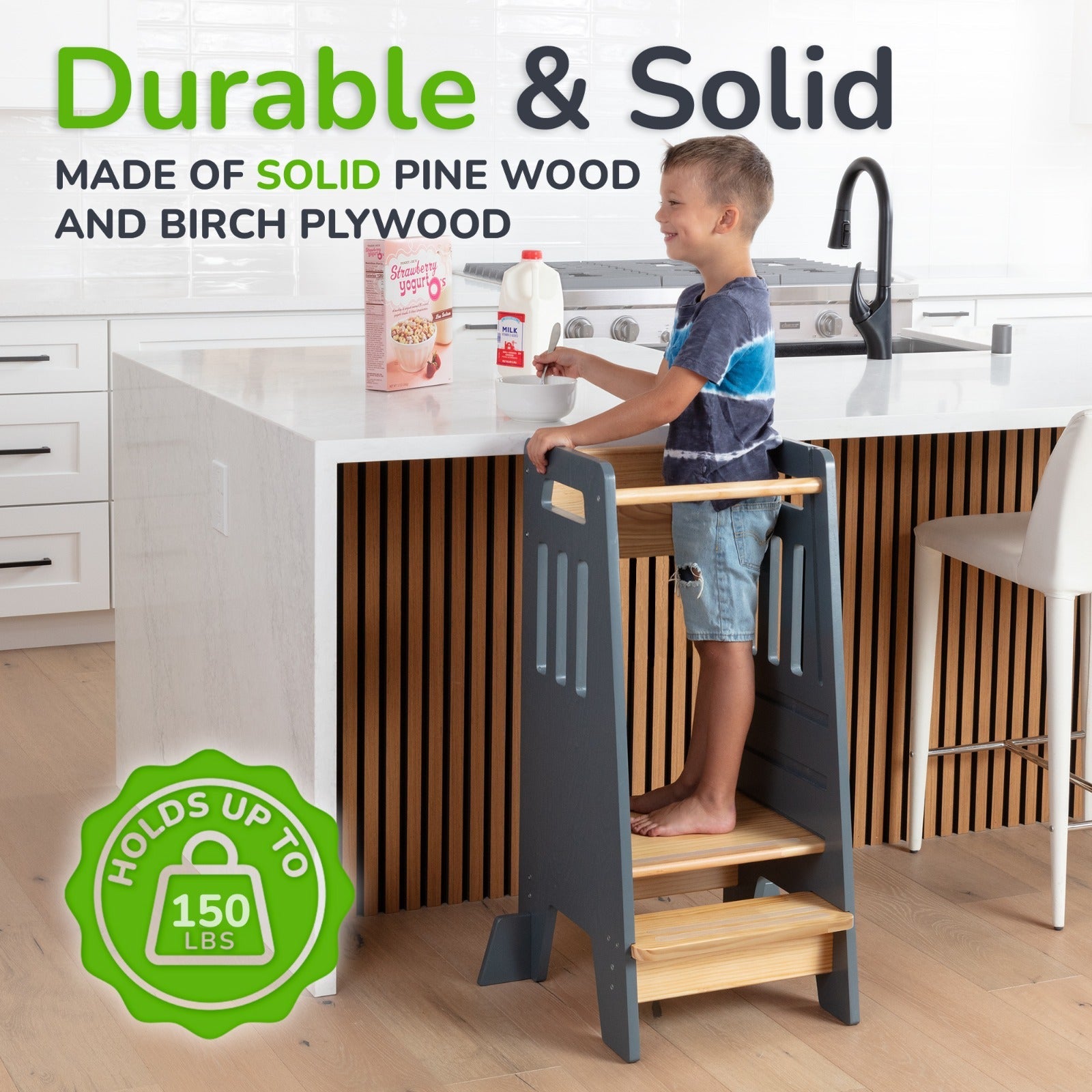 Standing Toddler Tower with Sliding Safety Door