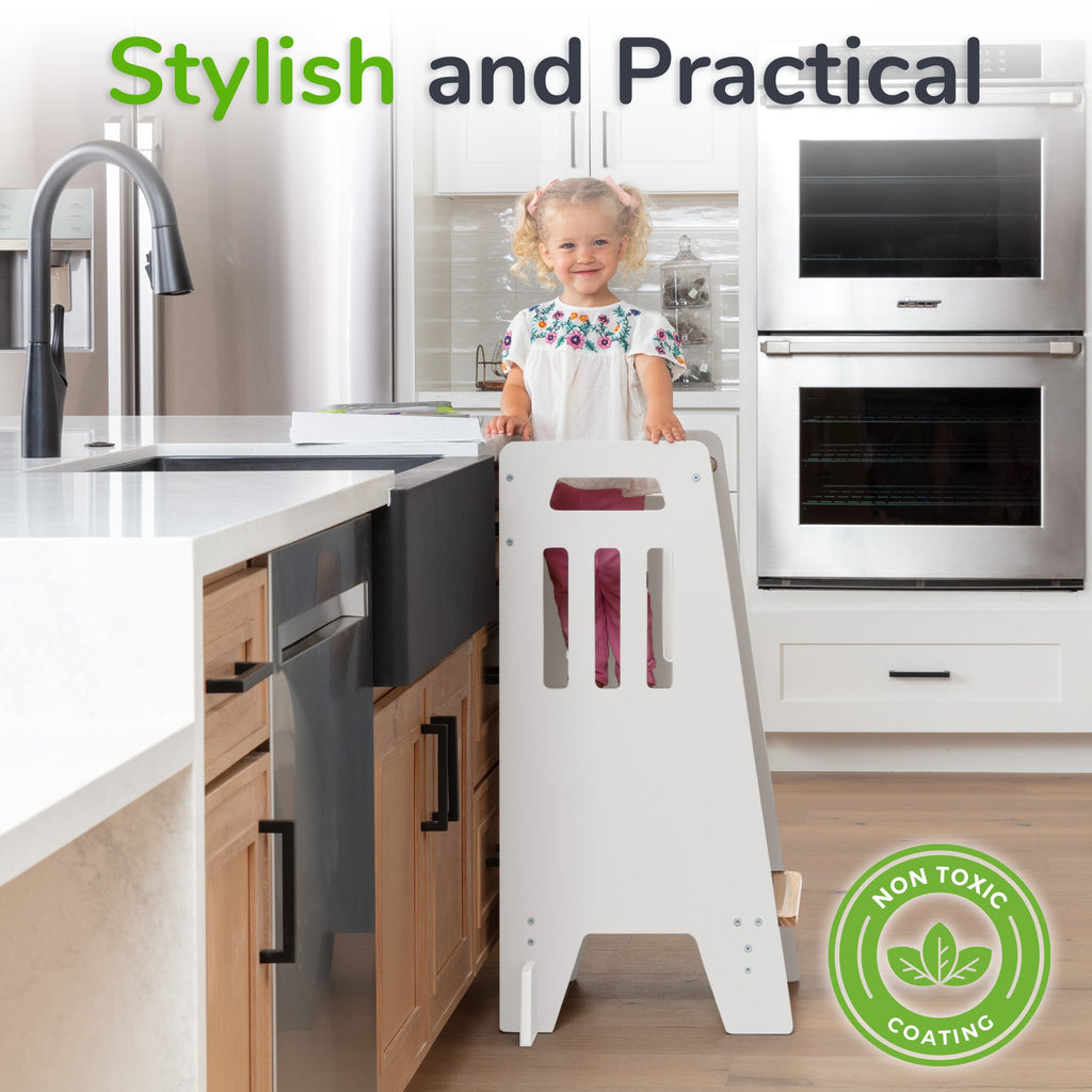 Standing Toddler Tower with Sliding Safety Door
