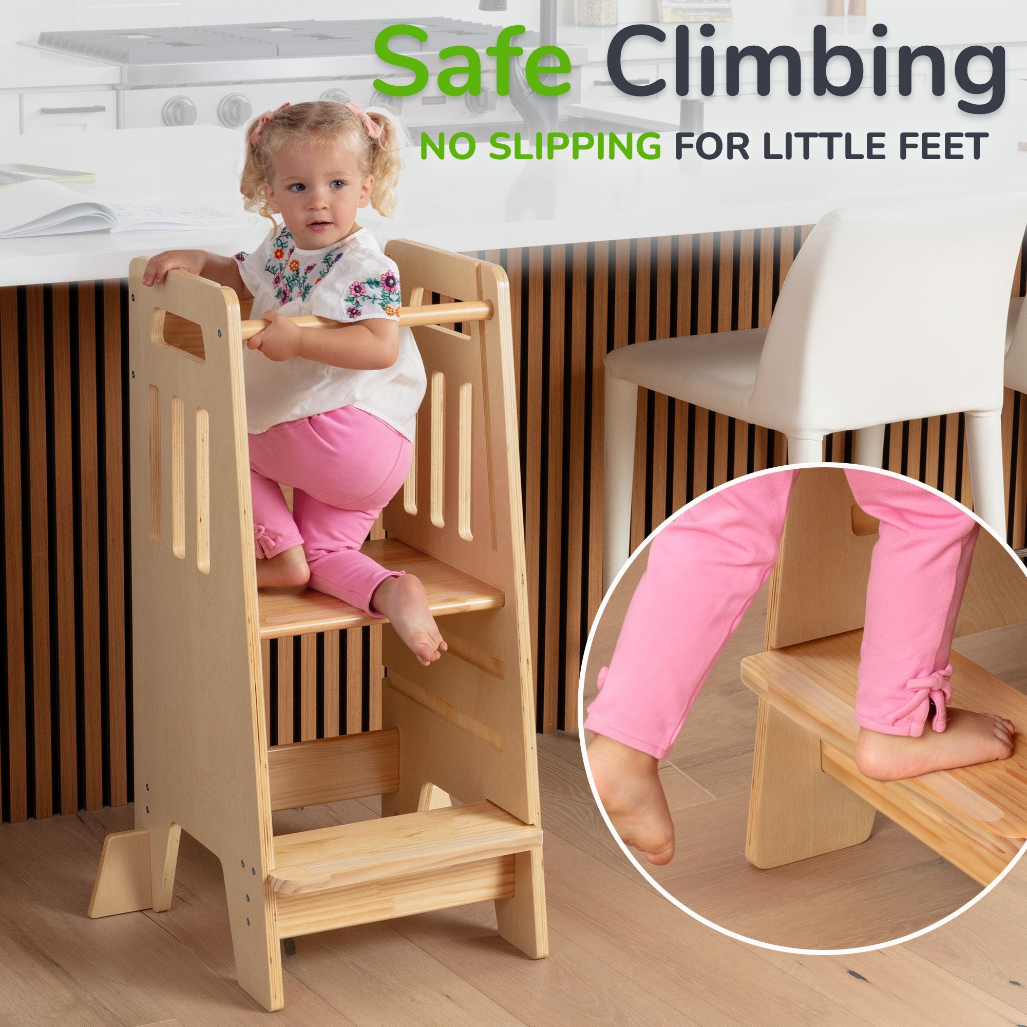 Standing Toddler Tower with Sliding Safety Door