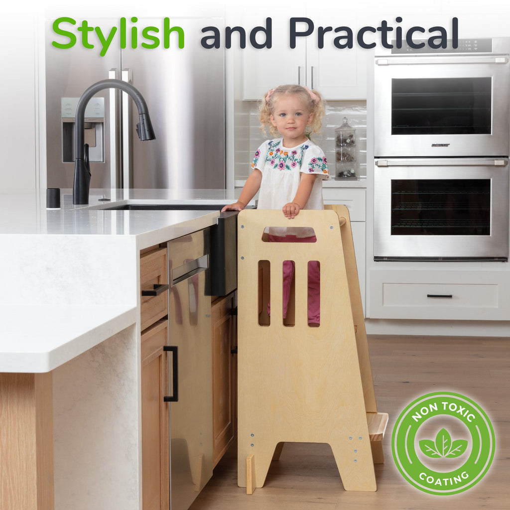 Standing Toddler Tower with Sliding Safety Door