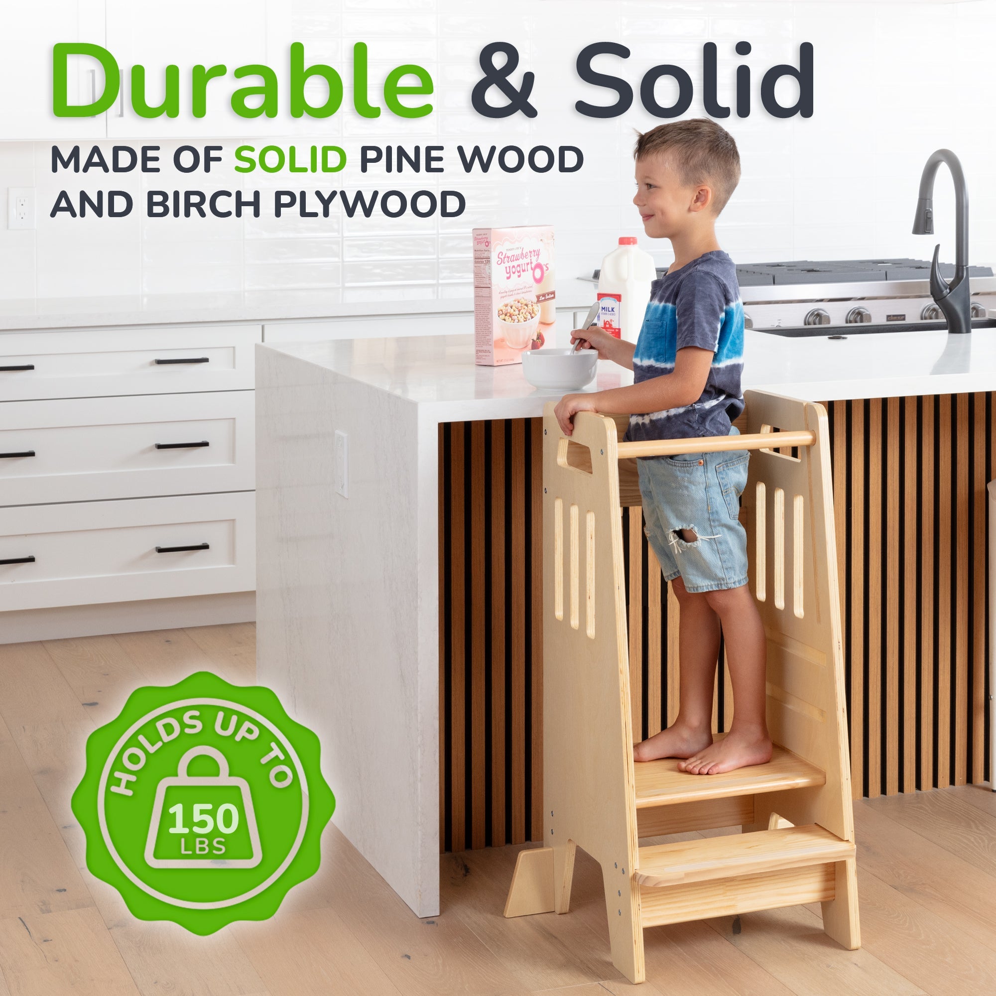 Standing Toddler Tower with Sliding Safety Door