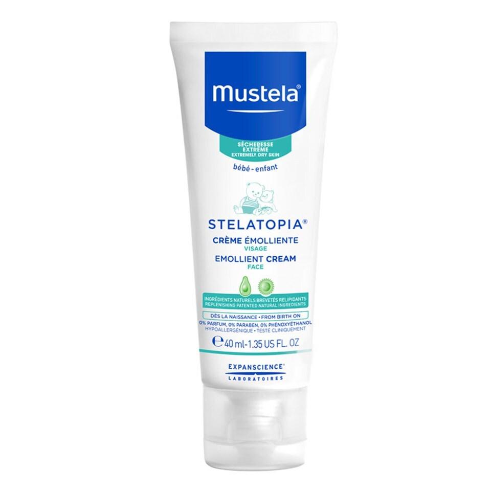 Mustela Stelatopia Emollient Face Cream for Babies - Natural, Fragrance-Free, Moisturizing Baby Skincare