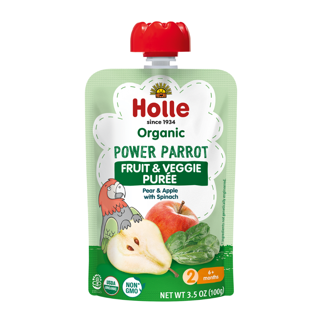 Holle Organic Power Parrot - Fruit & Veggie Purée Pouches