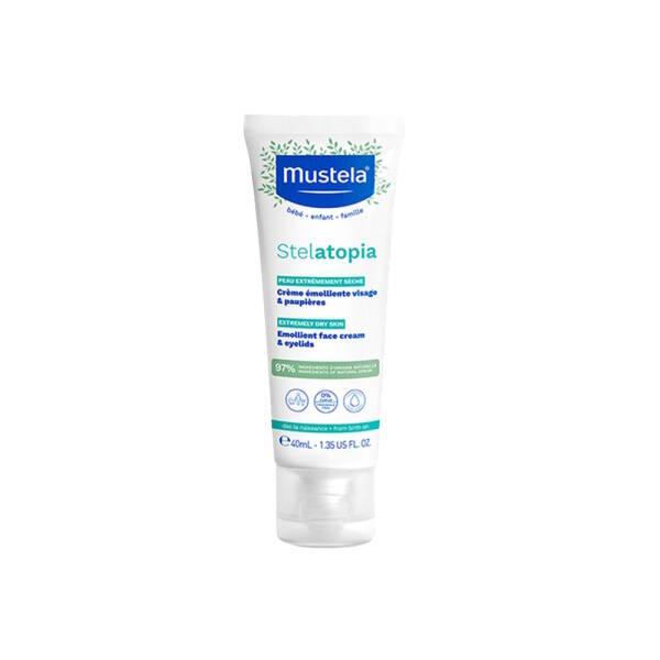 Mustela Stelatopia Emollient Face Cream for Babies - Natural, Fragrance-Free, Moisturizing Baby Skincare